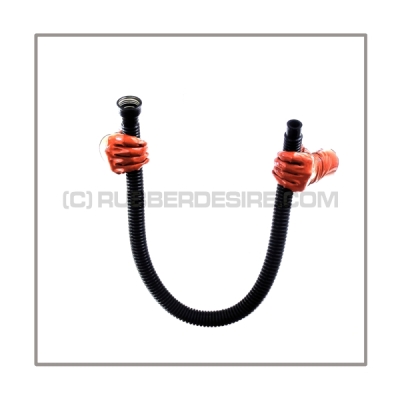 Gasmask-tube T100-D-FM highly flexible with length 100 cm = 40 inch and gasmask-connectorthreads female to 22 mm mediport female